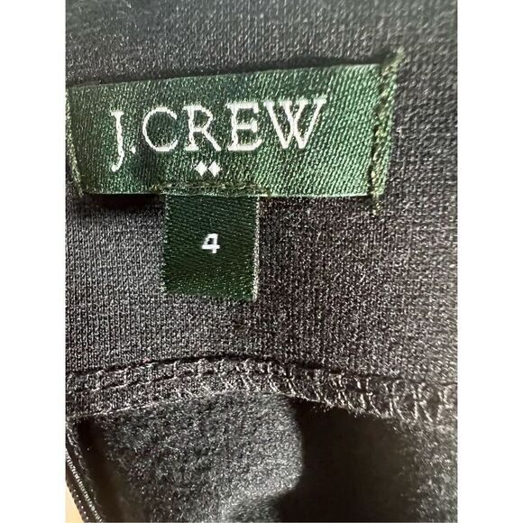 J.Crew Women's Stretch Scoop Neck Pleated Knit Cap Sleeve Dress Black Si… - Picture 3 of 5
